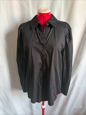 Black Button-Down Women's Shirt - Classic Collared Blouse